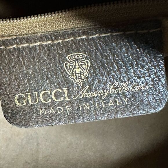 Gucci Beige and Brown Monogram Bag with Red and Green Stripe - Picture 10 of 16